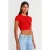 Dames Slim Fit Korte Crew Neck T-Shirt