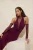 TRENDYOLMİLLA Dames Paars Effen Maxi Driekwart mouw Stijlvol/Avond Recht Avond & Gala Jurk