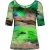Swirly Print Scoop Hals Top