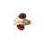 Otazu gold plated ring met Swarovski kristallen Triple Leaf Amethyst