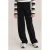 WE Fashion fluwelen straight casual broek zwart