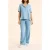ICode Blue Denim Pea Jacket-style Top Bleach