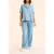 ICode Blue Denim Pea Jacket-style Top Bleach