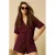 Sissy-Boy straight fit short met linnen – donkerpaars
