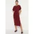TRENDYOLMİLLA Dames Bordeaux Effen Midi Kort Casual Bodycon Jurken