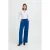 ICHI wide leg regular waist broek donkerblauw