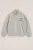WE Fashion – Jongens sweater met quarter-zip en print – Regular fit – Lichtgrijs gemeleerd – Katoen –
