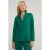 River Woods Green V-neck Blouse Applied Pockets