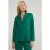 River Woods Green V-neck Blouse Applied Pockets