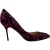 Sergio Rossi Bloemenprint Punttenen Pumps in Zwarte Canvas