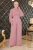 Steen Detailed Chiffon Jumpsuit Avondjurk Oud roze