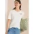 Cecil Dames Shirt met ronde hals en opdruk op de rug in Wit
