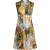 Abstracte midi-jurk met dierenprint en V-hals