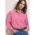 Blouse van ribstof met borstzakken