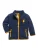 PLAYSHOES Fleece jas ‘DIE MAUS’  marine / safraan / zwart