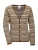MADELEINE Gebreid vest  bruin / pasteelgeel / parelwit