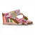 Laura Vita Women’s Balade 32 Rose Pink Floral Leather Wedge Espadrille Sandalen