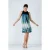 A-lijn marineblauwe print jurk