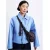 FRNCH geruite crossbody tas Takase bordeauxrood/blauw