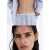 Mango straight leg broek met krijtstreep – lichtblauw