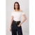 TRENDYOLMİLLA Dames Ecru Effen Kort Getailleerd Blouses
