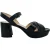 Prada zwarte platform sandalen met krokodillenprint en gekruiste bandjes in zwart lakleer.