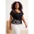 Trendyol Curve Dames Zwart Bloemen Kort Getailleerd Grote maten Blouses