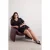Trendyol Curve Dames Zwart Effen Kort / Mini Driekwart mouw Skater Grote maten Jurk