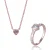 Orphelia ‘Nora’ Dames 925 Zilver Set: Halsketting + Ring – Roze SET-7435