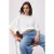 TRENDYOLMİLLA Dames Ecru Effen Driekwart mouw Oversized T-shirts