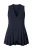 Mouwloze marineblauwe gedrapeerde V-hals top met knoopdetails