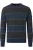 Redmond Casual Trui ronde hals blauw, Gestreept