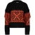 EsQualo Sweater Jacquard Fringes Black / Red