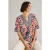 White Stuff Ash Linen Blend Top Coral Print