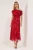 TRENDYOLMİLLA Dames Rood Bloemen Maxi Mouwloos Stijlvol/Avond Bodycon Jurken
