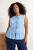 Trendyol Curve Dames Blauw Gestreept Mouwloos Getailleerd Grote maten Blouses