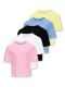 ONLY GIRLS Shirt ‘KOGRex’  lichtblauw / geel / pink / zwart / wit