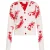 IZIA Vest Dames Wol Wit Rood