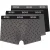Boss Heren Bodywear Logo Boxershorts (Set van 3) (Zwart/Grijs)