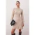 TRENDYOLMİLLA Dames Beige Effen Extra Kort / Super Mini Lang Casual A-lijn Jurken