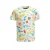Orange Stars T-shirt met graffiti print wit