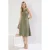 TRENDYOLMİLLA Dames Kaki Effen Midi Mouwloos Casual Skater Jurken
