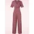 Cindy overslag jumpsuit in tegelrood