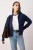 TRENDYOLMİLLA Dames Donkerblauw Kabelgebreid Lang Regular fit Vesten