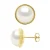 Oorbellen – Surroundings Sleek – Prestige – Geel Goud – Echte Cultuur Zoetwater Parels Knop 10-11 mm