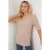 Gestructureerde Ronde Hals Korte Mouwen T-shirt