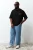TRENDYOL MAN Heren Zwart Slogan Kort Oversized Grote maten T-shirts
