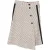 Maje geruite asymmetrische midi-rok in beige katoenen tweed