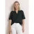 Overhemdblouse met korte mouwen in effen kleur