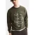 Scotch & Soda relaxed fit sweater met borduursels en print – donkergroen